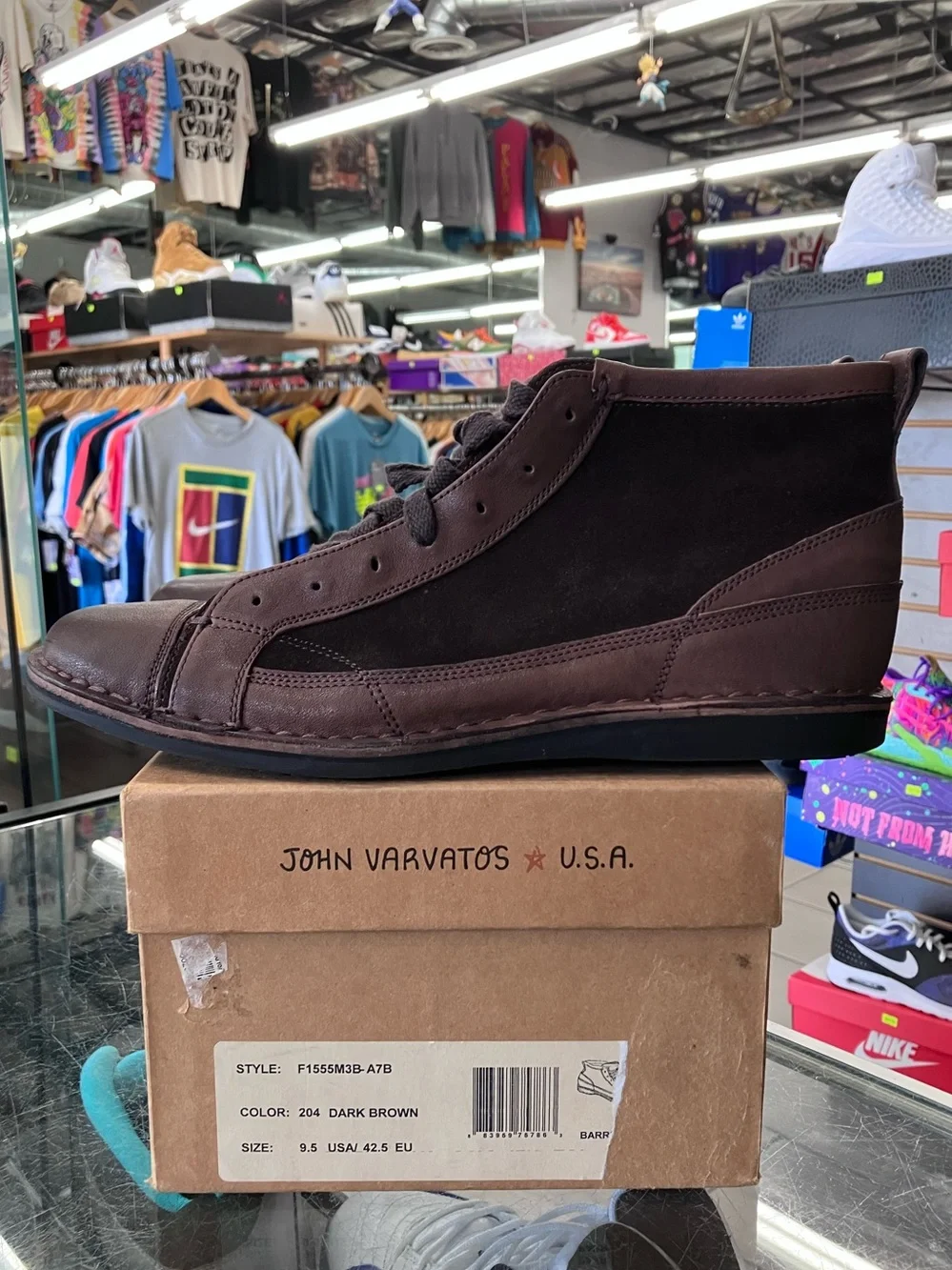 John Varvatos Chukka Lace Up Leather Suede Dark Brown Size 9.5